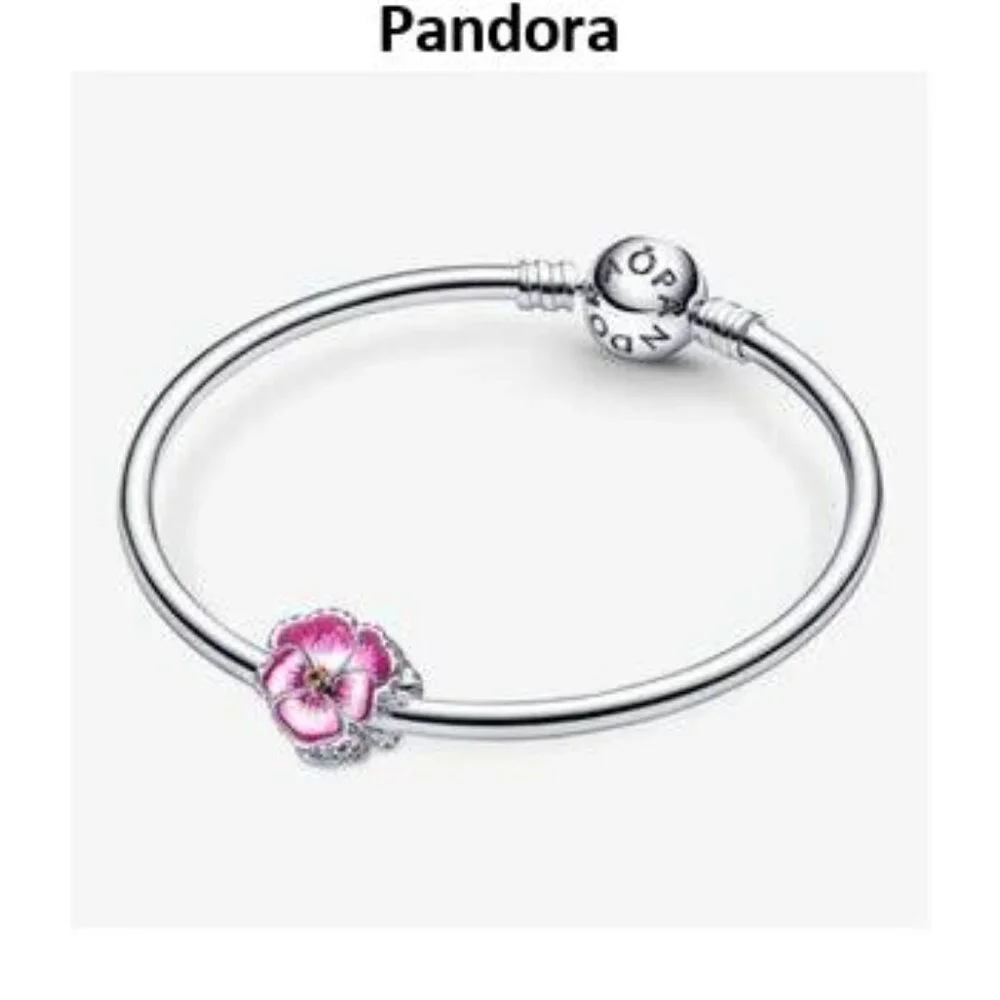 Pandora Pink Pansy Flower Charm